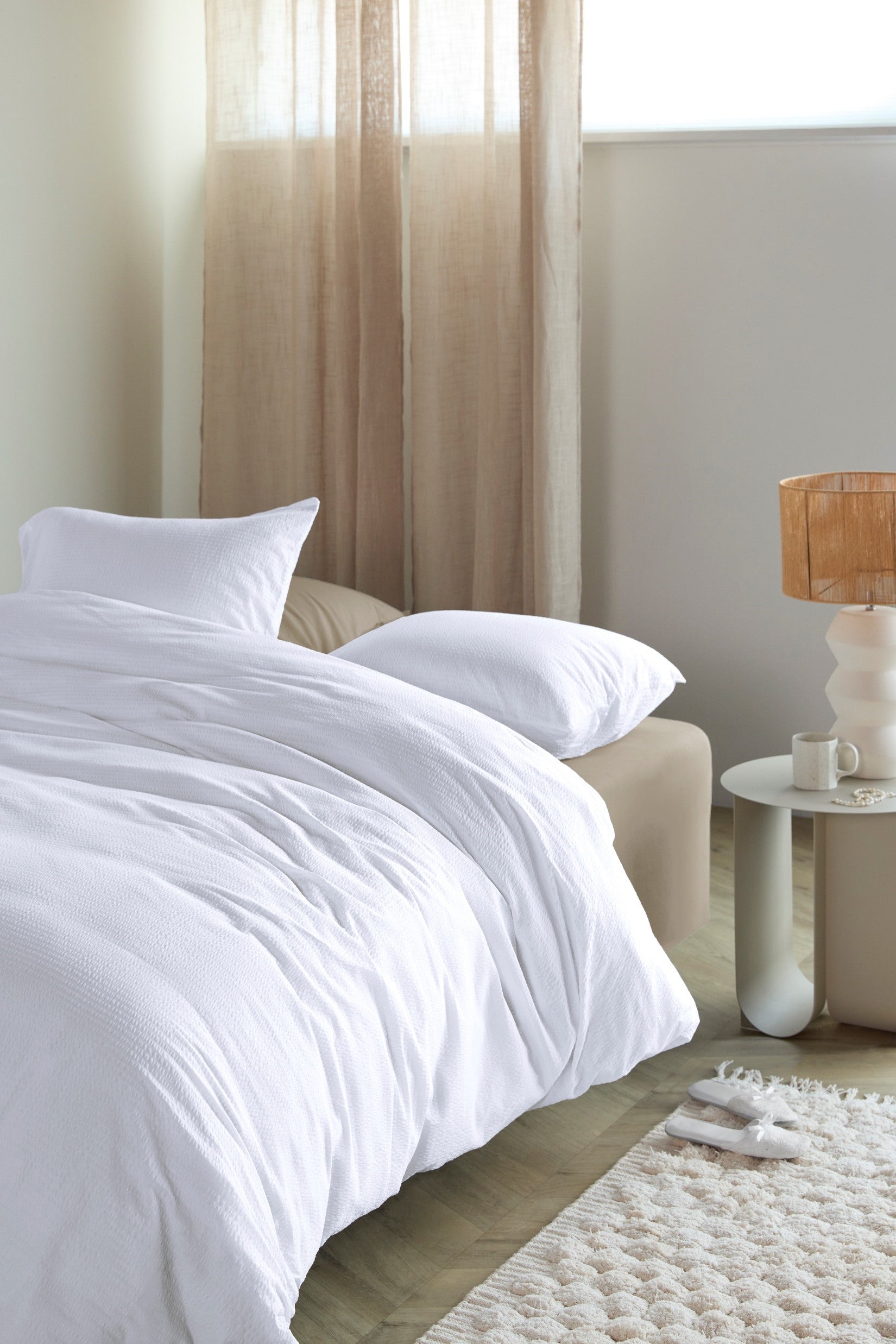 Housse de couette blanche Waffle