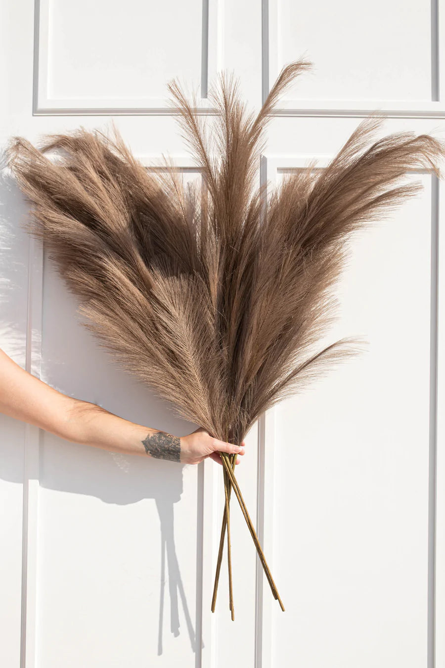 Faux pampas artificiels larges bruns