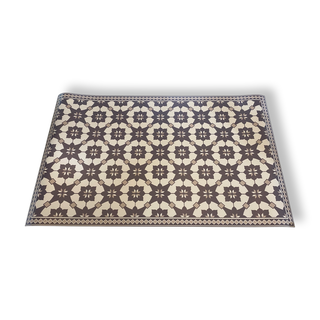 Tapis vinyle médaillon gris